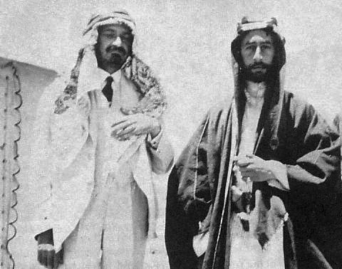 فيصل بن الحسين و حاييم وايزمان أول رئيس لإسرائيل